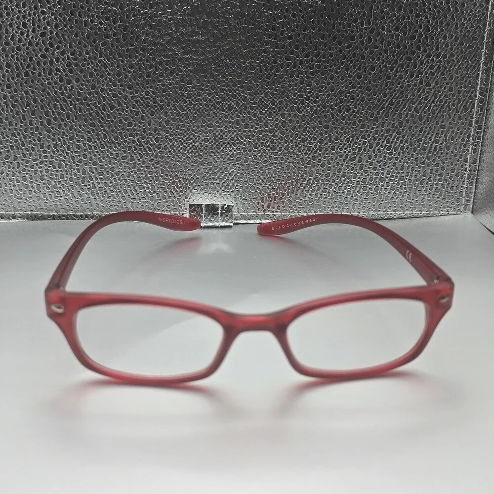 Rare Red Errocsyewear Rectangular Frame Reading Glasses 160PT04250 Retro Chic